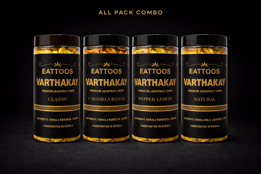 Indulge in the Signature Flavours of EATTOOS EATTOOS Premium Banana Chips & Jackfruit Combo (200g × 4)